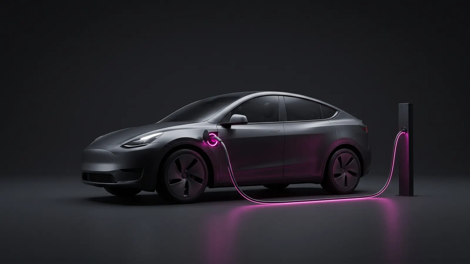 Şarj istasyonunda bağlı bir elektrikli otomobil